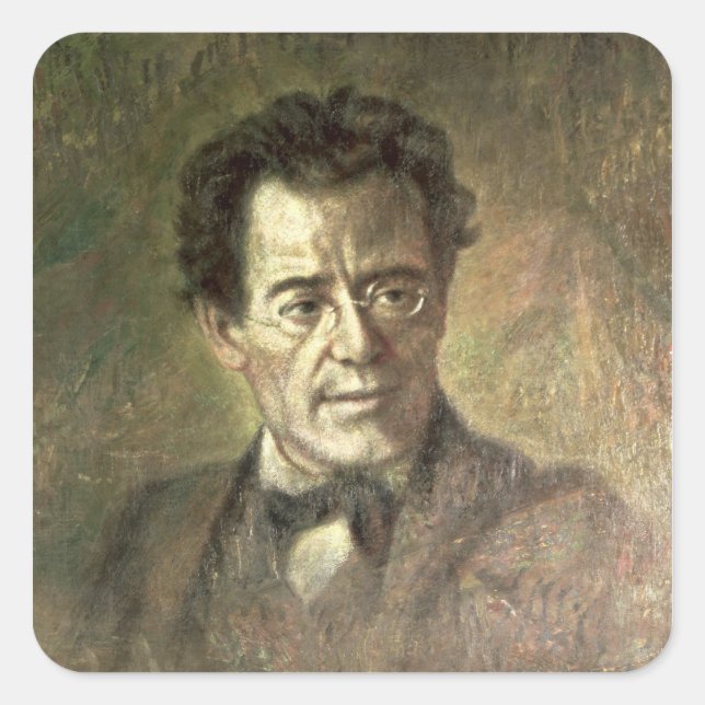 Pegatina Cuadrada Gustav Mahler (Anverso)