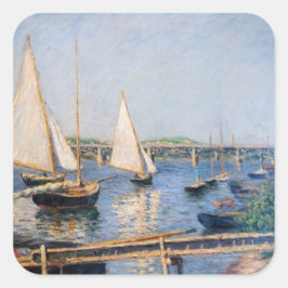 Pegatina Cuadrada Gustave Caillebotte - Barcos de vela en Argenteuil