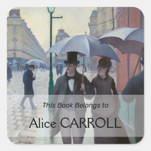 Pegatina Cuadrada Gustave Caillebotte - Calle de París; Día lluvioso