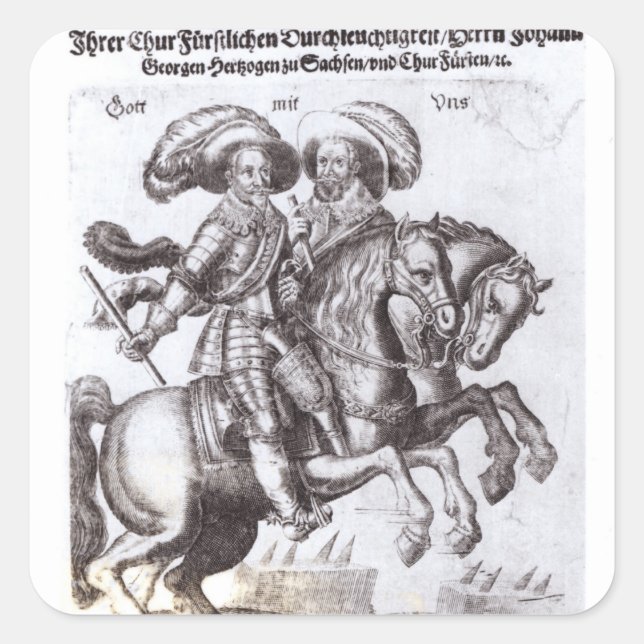 Pegatina Cuadrada Gustavus Adolphus II y Gustavus Adolphus IV (Anverso)