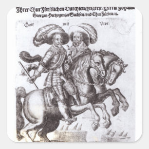 Pegatina Cuadrada Gustavus Adolphus II y Gustavus Adolphus IV