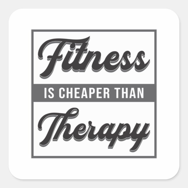 Pegatina Cuadrada Gym Fitness Dance Dancing Trabajo Deporte de entre (Anverso)