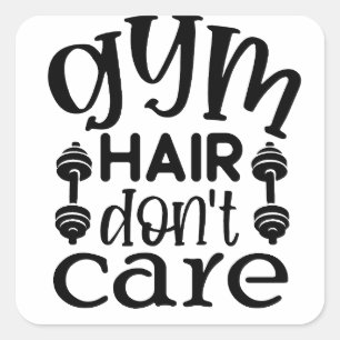 Pegatina Cuadrada Gym Hair no le importa