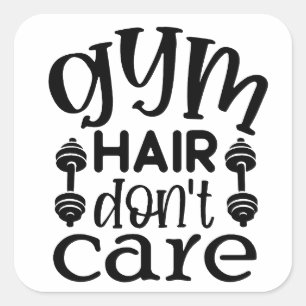 Pegatina Cuadrada Gym Hair no le importa