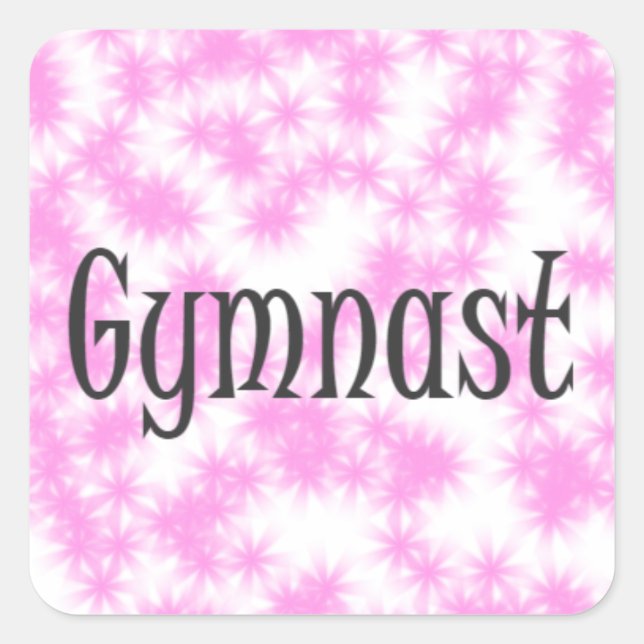 Pegatina Cuadrada Gymnast (Anverso)