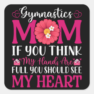 Pegatina Cuadrada Gymnastics Mom