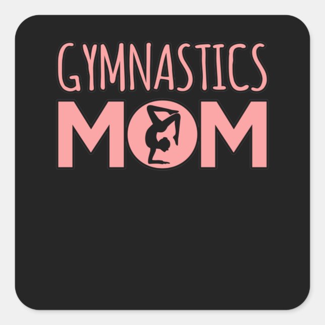 Pegatina Cuadrada Gymnastics Mom Gymnast Gymnastic Sports Lover Grap (Anverso)