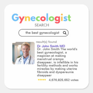 Pegatina Cuadrada GYNECOLOGIST obstetrician doctor google search