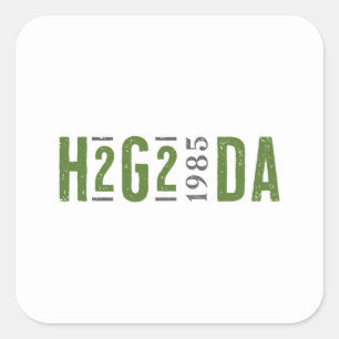 Pegatina Cuadrada H2G2 Douglas Adams 1985