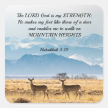 Habakkuk 3:19 Biblia Verse Deer y Montañas