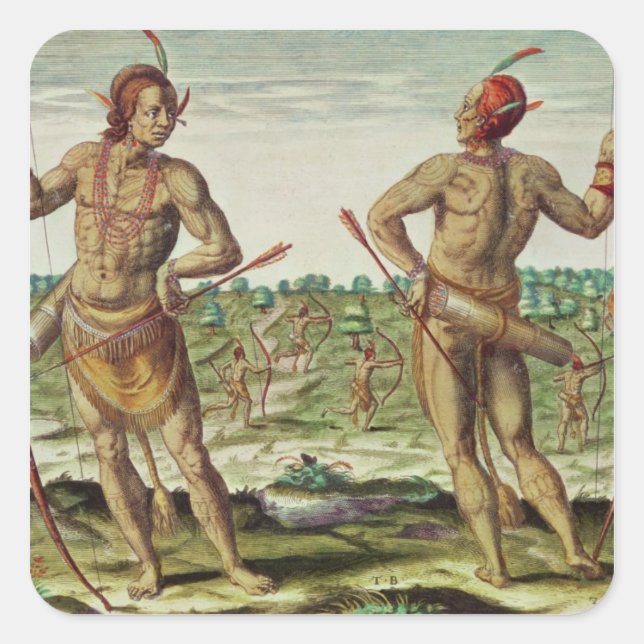 Pegatina Cuadrada Habitantes de Virginia (Anverso)