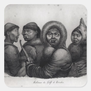 Pegatina Cuadrada Habitantes del Golfo de Kotzebue