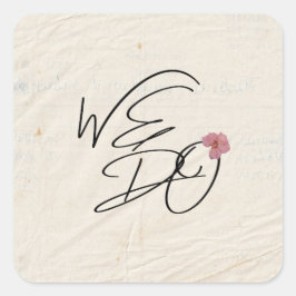 Pegatina Cuadrada HACEMOS Flores Presionadas Programa de Moda de Jar