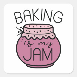 Pegatina Cuadrada Hacer Baking es mi mermelada