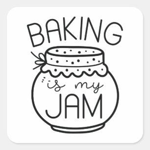 Pegatina Cuadrada Hacer Baking es mi mermelada
