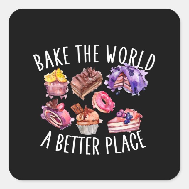 Pegatina Cuadrada hacer del mundo un lugar mejor (Anverso)