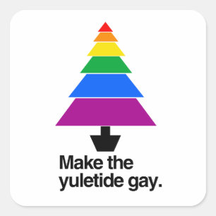 PEGATINA CUADRADA HACER EL YULETIDE GAY