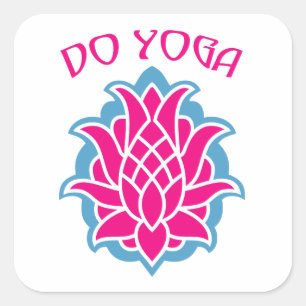 Pegatina Cuadrada Hacer yoga