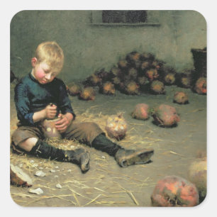 Pegatina Cuadrada Haciendo faroles