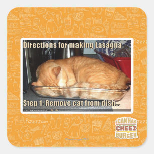 Pegatina Cuadrada Haciendo lasaña