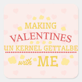 Pegatina Cuadrada Haciendo que Valentine no tenga un núcleo adecuado