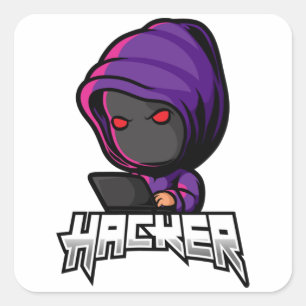 Pegatina Cuadrada Hacker