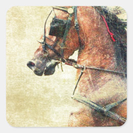 Pegatina Cuadrada Hackney Pony