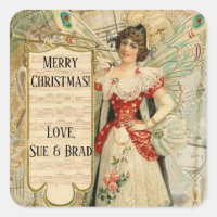 Hada de Navidad Victoriana Anunciando Música