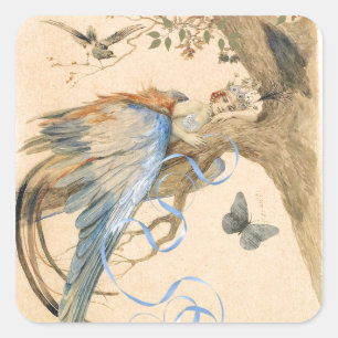 Pegatina Cuadrada Hada del bosque