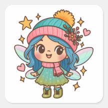 Hada Kawaii de Invierno con Arte de Fantasía en Pa