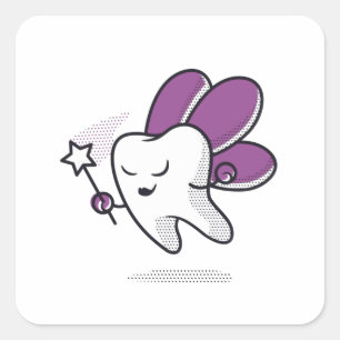Pegatina Cuadrada Hadas dentarias