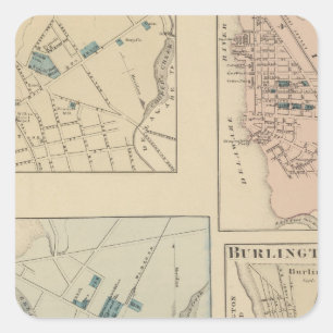Pegatina Cuadrada Haddonfield, Gloucester City, Burlington