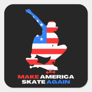 Pegatina Cuadrada HAGA QUE AMÉRICA SKATE DE NUEVO edición de agarre