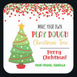 Pegatina Cuadrada Haga su propia obra Dough Christmas Tree<br><div class="desc">¡Estas etiquetas autoadhesivas son perfectas para usar en tratamientos para Navidades para fiestas escolares o como regalos de su hijo a sus amigos!</div>