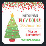 Pegatina Cuadrada Haga su propia obra Dough Christmas Tree<br><div class="desc">¡Estas etiquetas autoadhesivas son perfectas para usar en tratamientos para Navidades para fiestas escolares o como regalos de su hijo a sus amigos!</div>