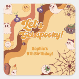 Pegatina Cuadrada Hagamos que los niños de halloween tengan miedo.