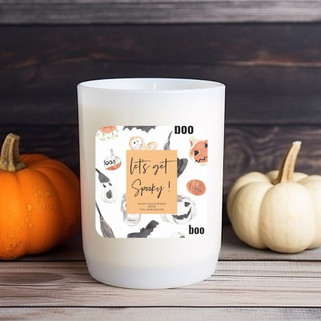 Pegatina Cuadrada Hagamos Spooky | Fiesta de Halloween | (Subido por el creador)