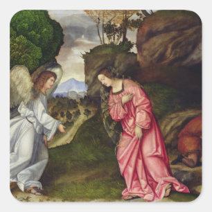 Pegatina Cuadrada Hagar y el Ángel