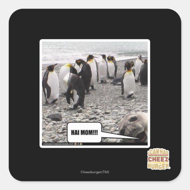 PEGATINA CUADRADA ¡¡¡HAI MOM!!! (Anverso)