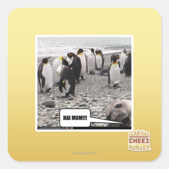 PEGATINA CUADRADA ¡¡¡HAI MOM!!! (Anverso)