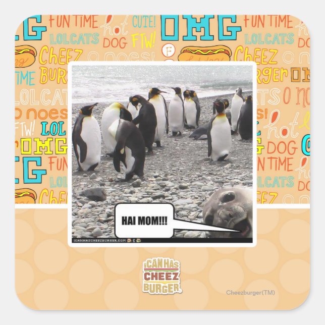 PEGATINA CUADRADA ¡¡¡HAI MOM!!! (Anverso)