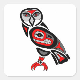Pegatina Cuadrada Haida Owl 2014