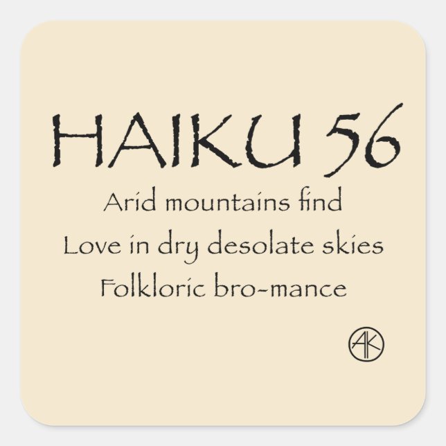 PEGATINA CUADRADA HAIKU 56 (Anverso)