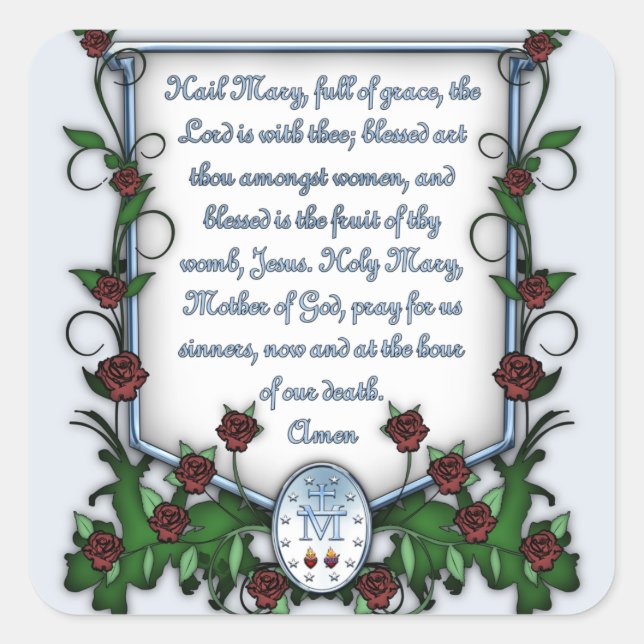 Pegatina Cuadrada Hail Mary (Anverso)