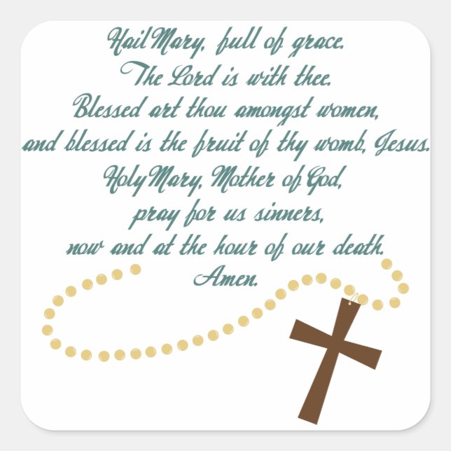 Pegatina Cuadrada Hail Mary (Anverso)