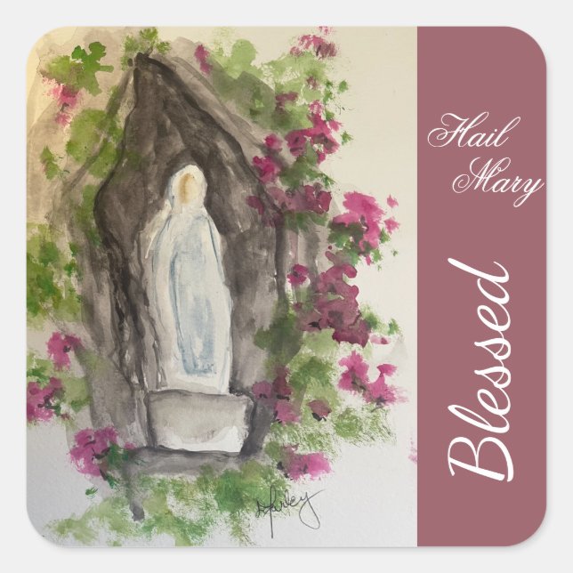 Pegatina Cuadrada Hail Mary Square Sticker (Anverso)
