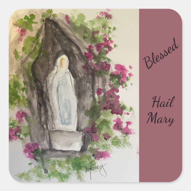 Pegatina Cuadrada Hail Mary Square Sticker (Anverso)
