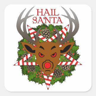 Pegatina Cuadrada Hail Santa