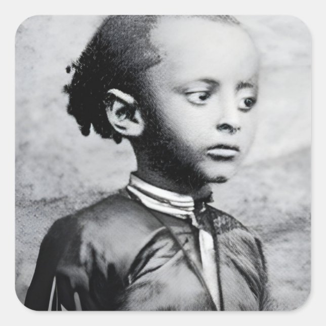 Pegatina Cuadrada Haile Selassie Ethiopia Rasta Jah Rastafari Reggae (Anverso)