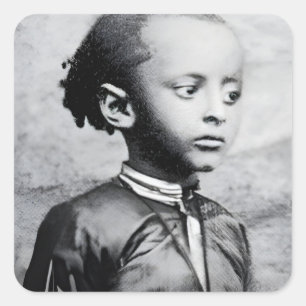 Pegatina Cuadrada Haile Selassie Etiopía Rasta Jah Rastafari Reggae
